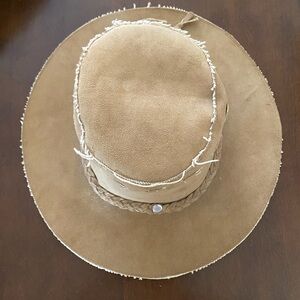 VTG Leather Suede Brim Hat Hippie/Boho/western One Size Fits All unisex